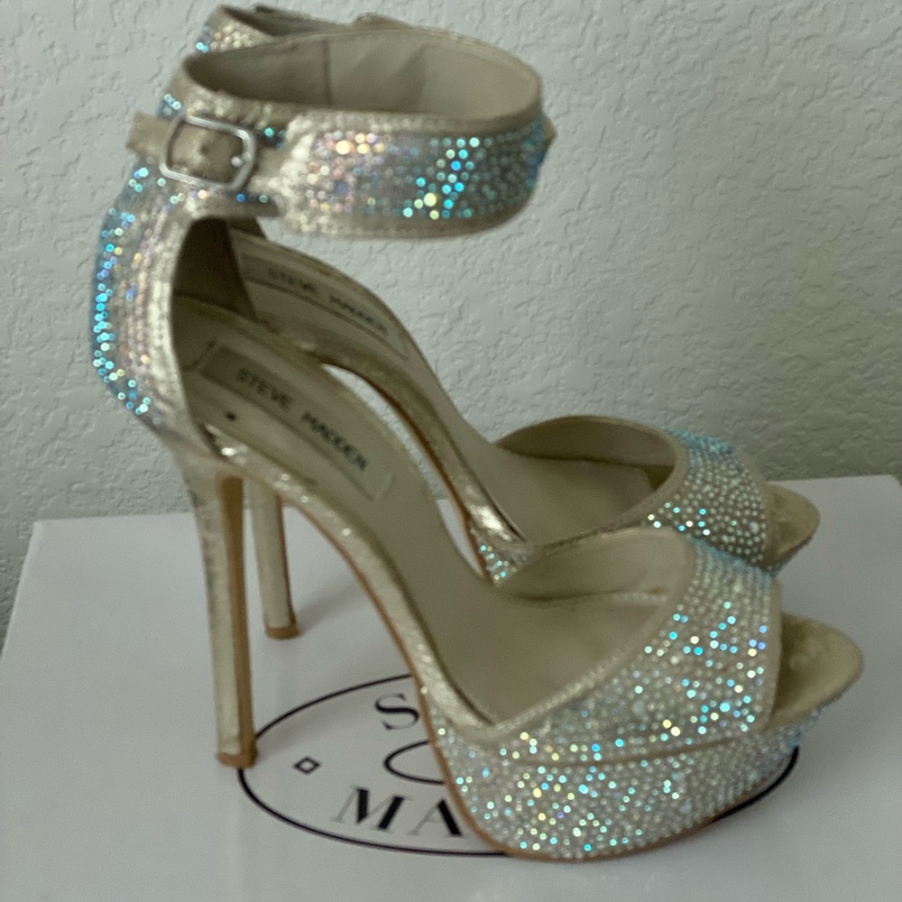 Steve Madden Rhinestone Platform Heels - Picture 2 of 7